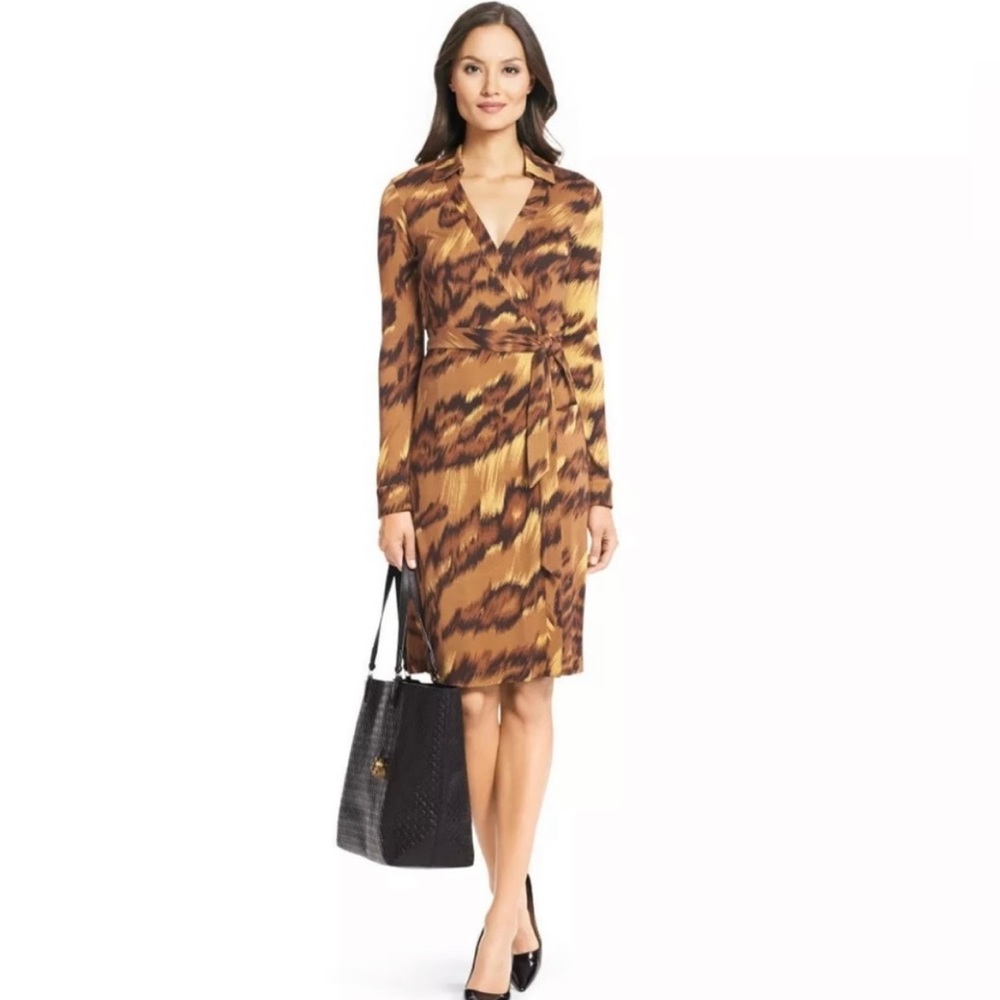 Diane Von Furstenberg Palace Tiger Wrap Dress